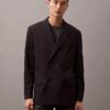 Çift Düğmeli Yün Gabardin Karışımlı Blazer