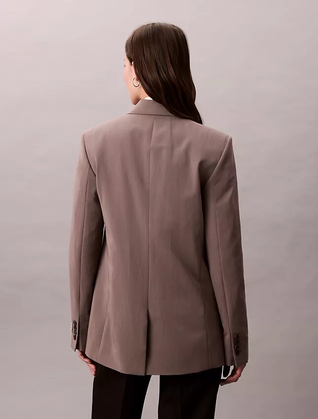 Çift Düğmeli Yün Gabardin Karışımlı Blazer Çift Düğmeli Yün Gabardin Karışımlı Blazer