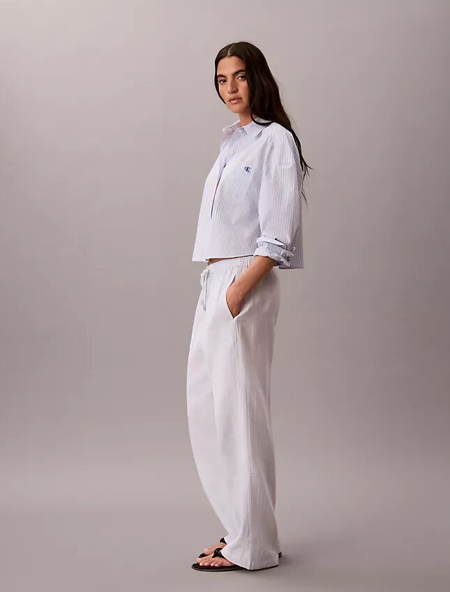 Çift Katlı Gazlı Bez Çekmeli Pantolon Çift Katlı Gazlı Bez Çekmeli Pantolon