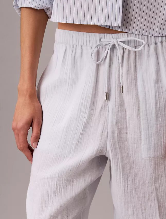 Çift Katlı Gazlı Bez Çekmeli Pantolon Çift Katlı Gazlı Bez Çekmeli Pantolon