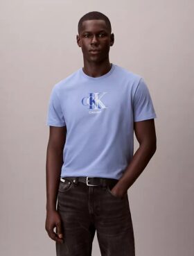Çift Monogram Grafikli Klasik Tişört