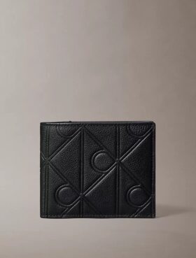 Kabartmalı Amblem Logolu İkiye Katlanan Cüzdan