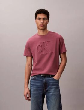 Kabartmalı Monogram Klasik Tişört