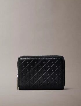 Kabartmalı Monogramlı Fermuarlı Bozuk Para Cüzdanı