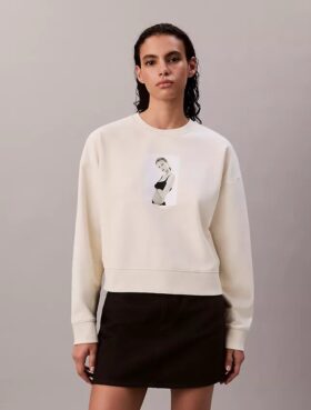 Kate Moss Terry Grafik Rahat Sweatshirt