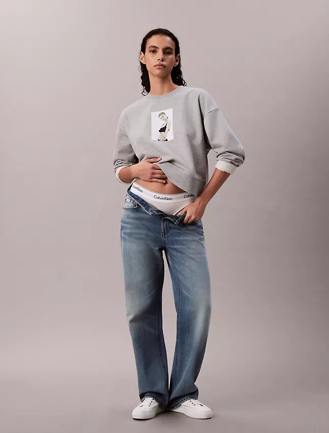 Kate Moss Terry Grafik Rahat Sweatshirt Kate Moss Terry Grafik Rahat Sweatshirt