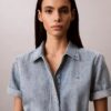 Kemerli Denim Mini Elbise Kemerli Denim Mini Elbise