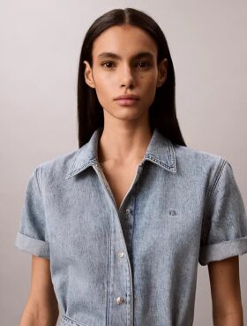 Kemerli Denim Mini Elbise