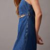 Kesimli Denim Mini Elbise Kesimli Denim Mini Elbise