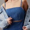 Kesimli Denim Mini Elbise Kesimli Denim Mini Elbise