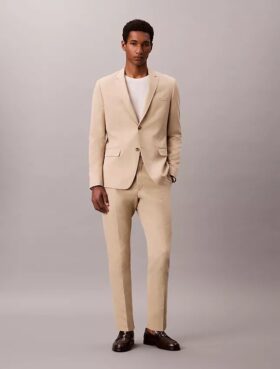 Keten Karışımlı Dar Kesim Blazer