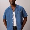 Keten Karışımlı Denim Düğmeli Gömlek Keten Karışımlı Denim Düğmeli Gömlek