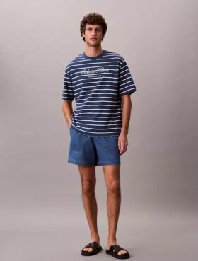 Keten Karışımlı Denim Çekip Giyilen Şort