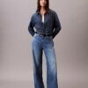 Keten Karışımlı Geniş Paça Jean Keten Karışımlı Geniş Paça Jean