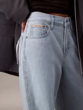 Keten Karışımlı Geniş Paça Jean
