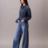 Keten Karışımlı Geniş Paça Jean Keten Karışımlı Geniş Paça Jean