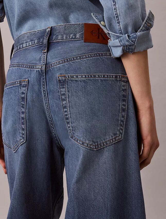 Keten Karışımlı Geniş Paça Jean Keten Karışımlı Geniş Paça Jean