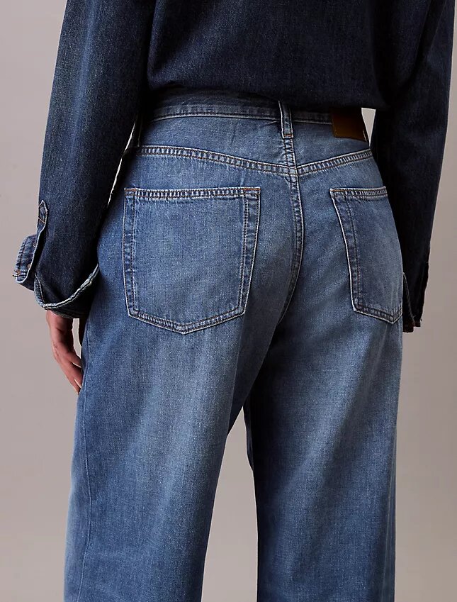 Keten Karışımlı Geniş Paça Jean Keten Karışımlı Geniş Paça Jean