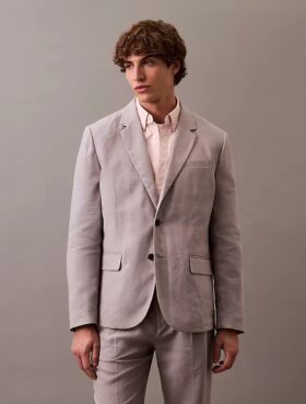 Keten Karışımlı Klasik Blazer