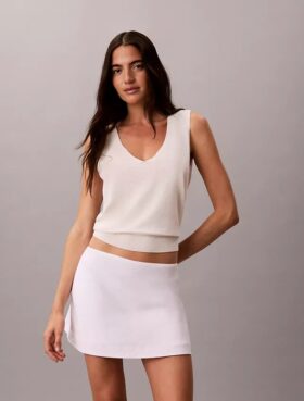 Keten Karışımlı Mini Etek