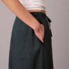 Keten Karışımlı İpli Geniş Paça Pantolon