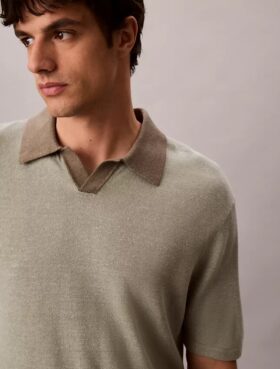 Keten Karışımlı Polo Kazak