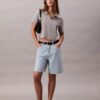 Keten Karışımlı Rahat Denim Bermuda Şort Keten Karışımlı Rahat Denim Bermuda Şort