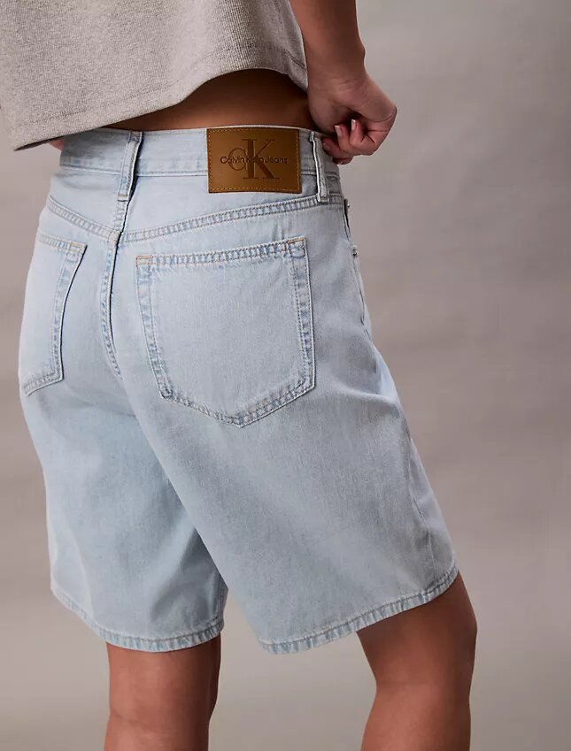 Keten Karışımlı Rahat Denim Bermuda Şort Keten Karışımlı Rahat Denim Bermuda Şort