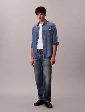 Klasik Denim Düğmeli Gömlek