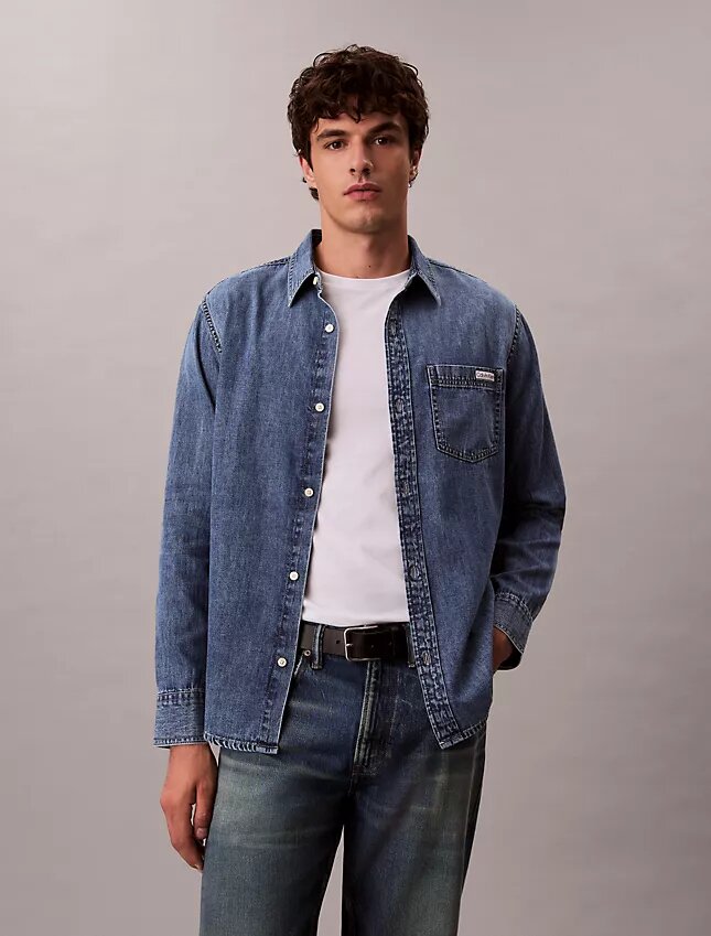 Klasik Denim Düğmeli Gömlek Klasik Denim Düğmeli Gömlek