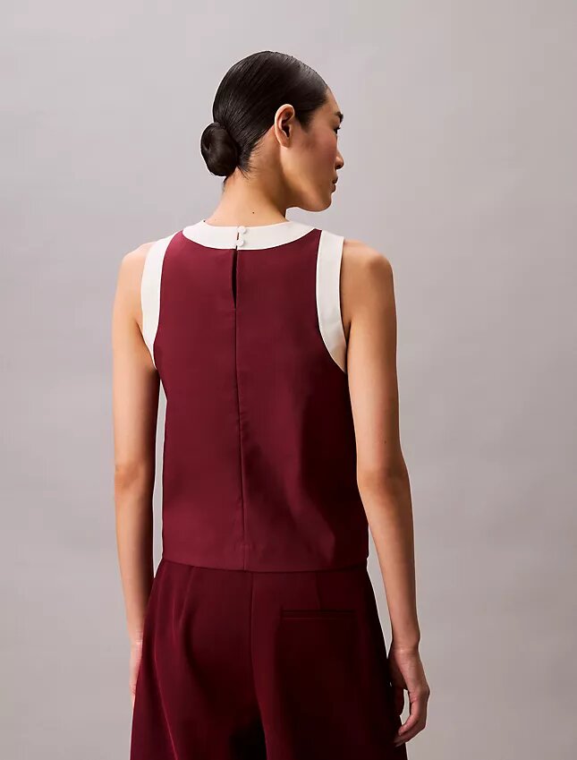 Kontrast Süslemeli Rahat Tank Top Kontrast Süslemeli Rahat Tank Top