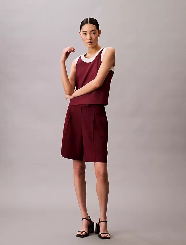 Kontrast Süslemeli Rahat Tank Top Kontrast Süslemeli Rahat Tank Top