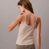 Konturlu Ribana Desenli Monogram Tank Top