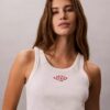 Konturlu Ribana Logo Grafikli Tank Top