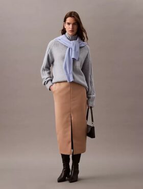 Krep Midi Kalem Etek