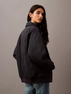 Kırışık Naylon Bomber Ceket