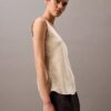 Kırışık Saten Desenli Tank Top