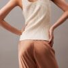 Kırışık Saten Geniş Paça Pantolon Kırışık Saten Geniş Paça Pantolon