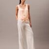 Kırışık Saten Önü Bağlamalı Tank Top