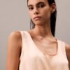 Kırışık Saten Önü Bağlamalı Tank Top