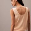 Kırışık Saten Önü Bağlamalı Tank Top
