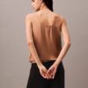 Kırışık Saten Önü Bağlamalı Tank Top