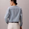 Kısa Yakasız Denim Trucker Jacket