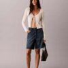 Kıvrımlı Etek Ucu A-Line Denim Şort Kıvrımlı Etek Ucu A-Line Denim Şort