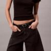 Kıvrımlı Etek Ucu A-Line Denim Şort Kıvrımlı Etek Ucu A-Line Denim Şort