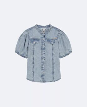 Kız Çocuk Denim Düğmeli Gömlek
