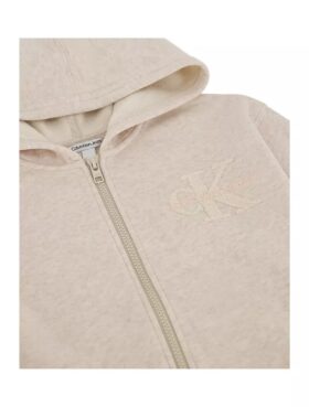 Kız Çocuk Polar Fermuarlı Kapüşonlu Sweatshirt