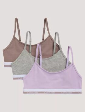 Kız Çocuk Varsity Pamuklu Cotton Stretch 3’lü Paket Kısa Bralette