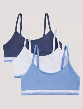 Kız Çocuk Varsity Pamuklu Cotton Stretch 3’lü Paket Kısa Bralette