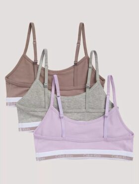 Kız Çocuk Varsity Pamuklu Cotton Stretch 3’lü Paket Kısa Bralette